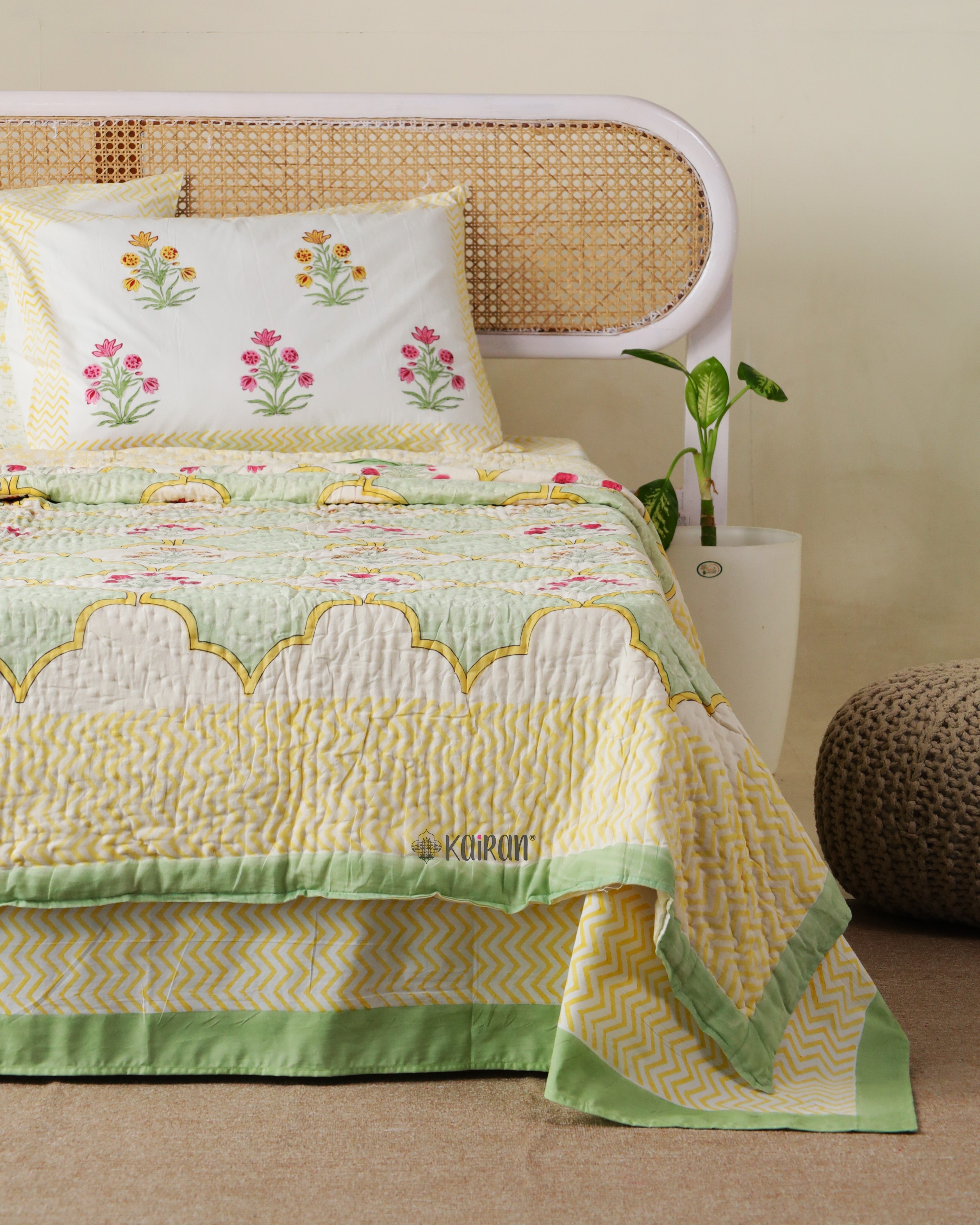 LUCKNOW HAND BLOCK PRINTED QUILT