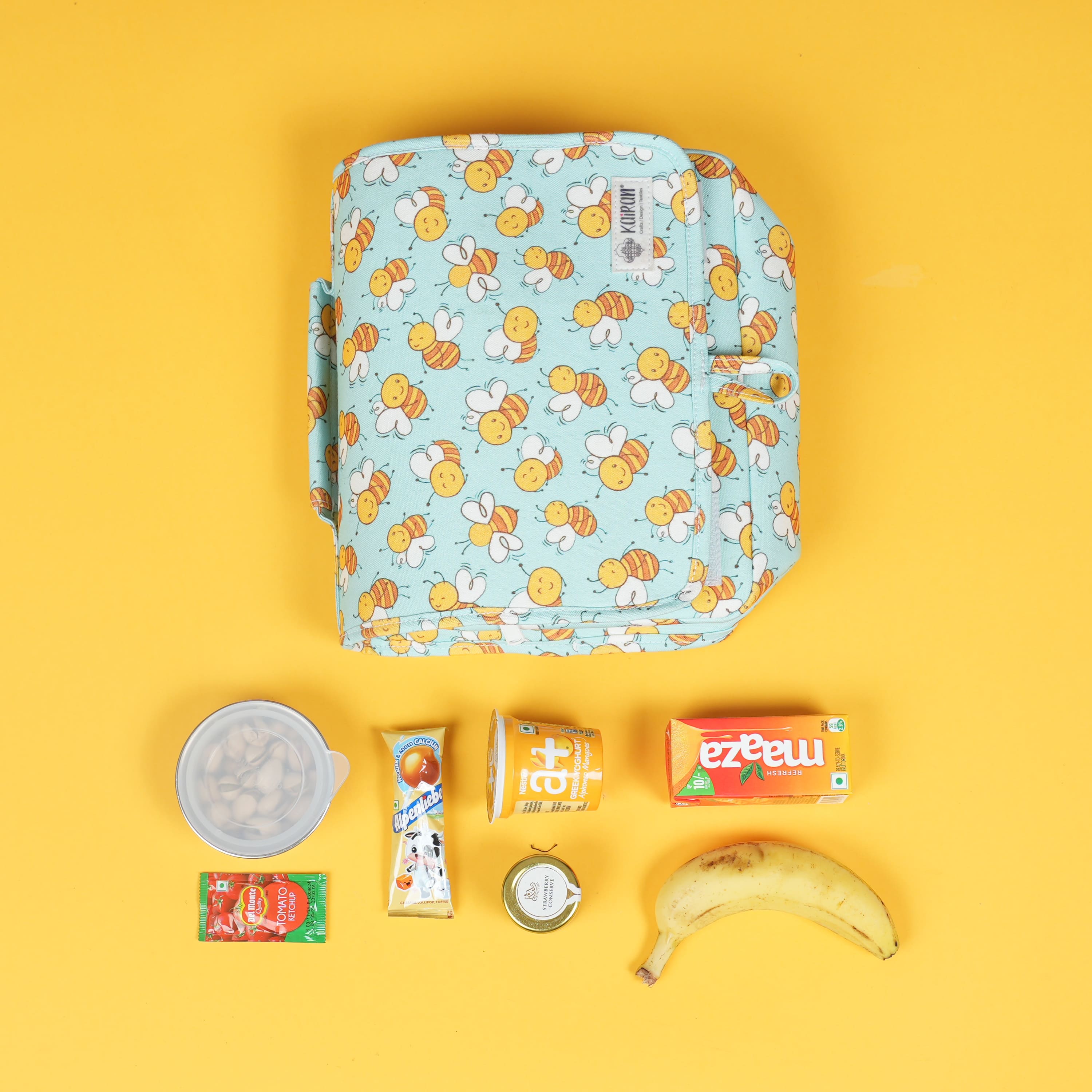 Lunch Bag Honey Bees Print Personalized Bag