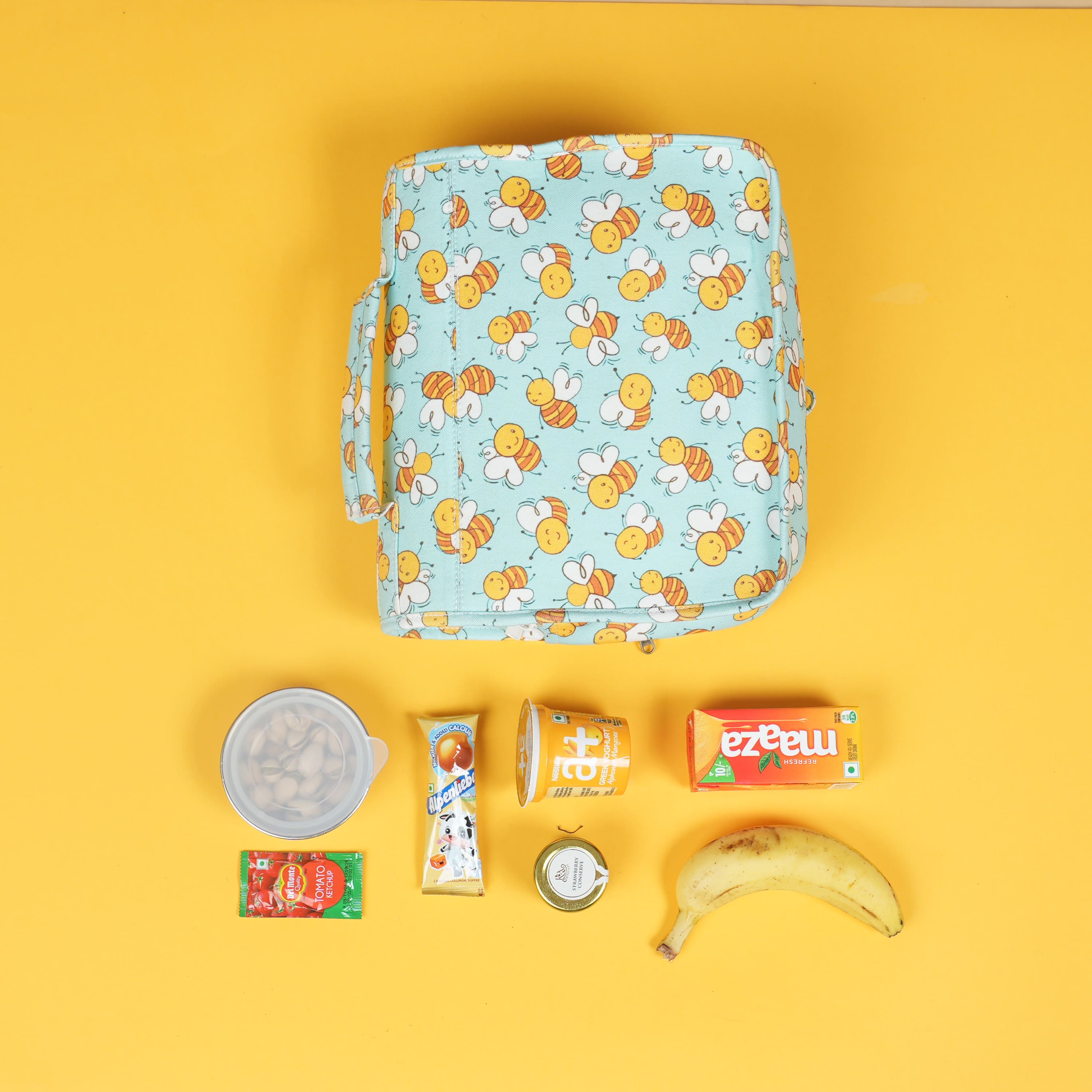 Lunch Bag Honey Bees Print Personalized Bag