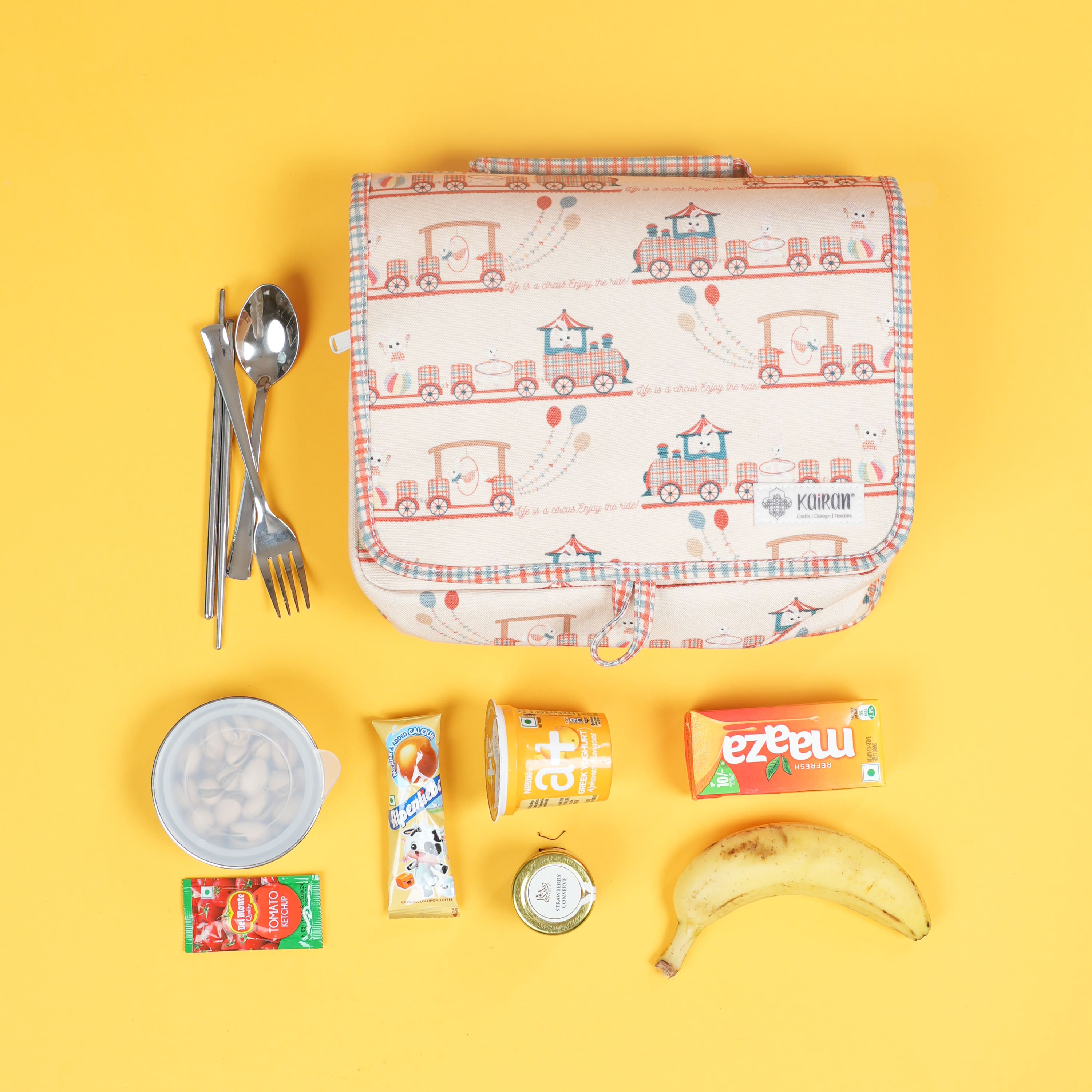 Lunch Bag Circus Train Print Personalized Bag