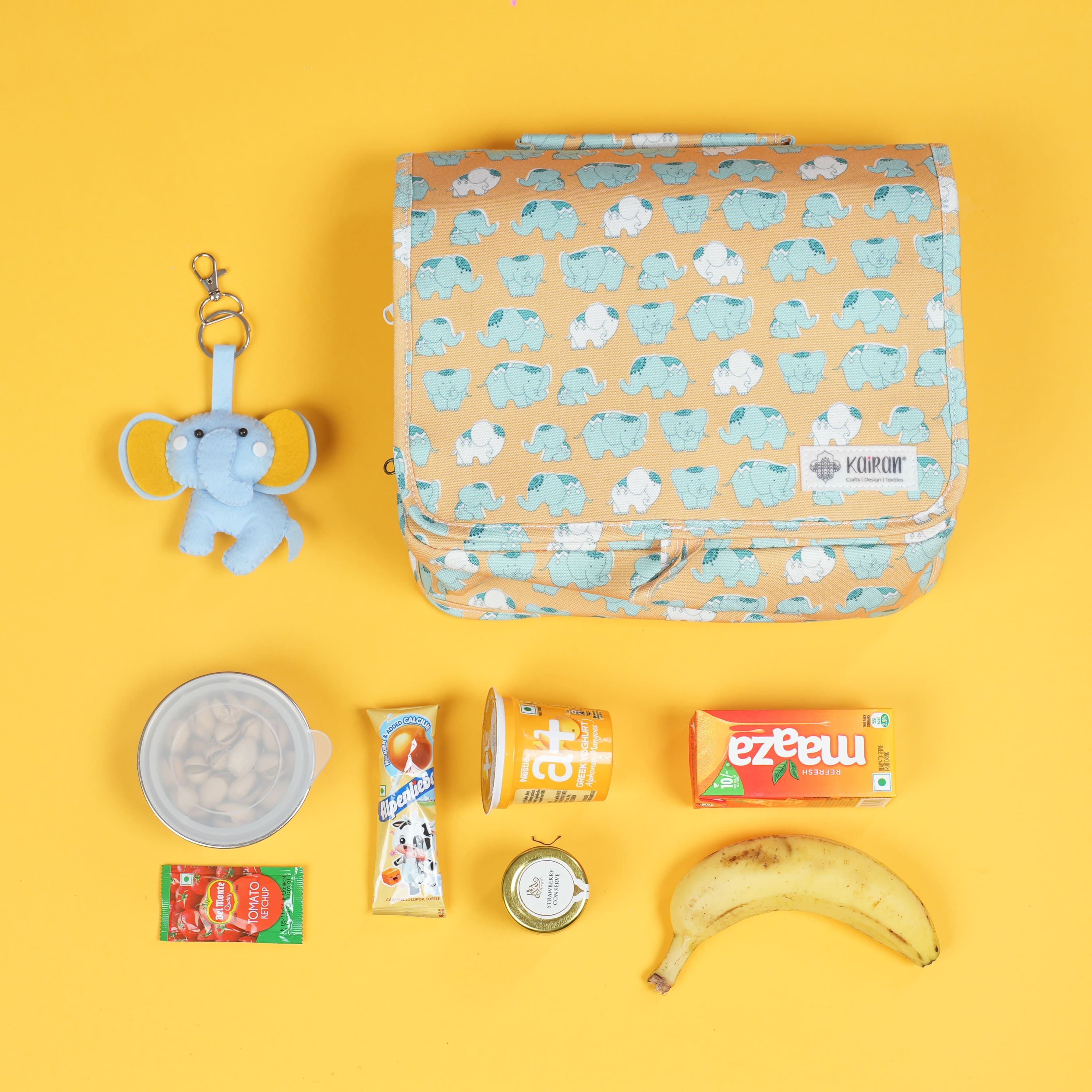 Lunch Bag Elephants Print Personalized Bag