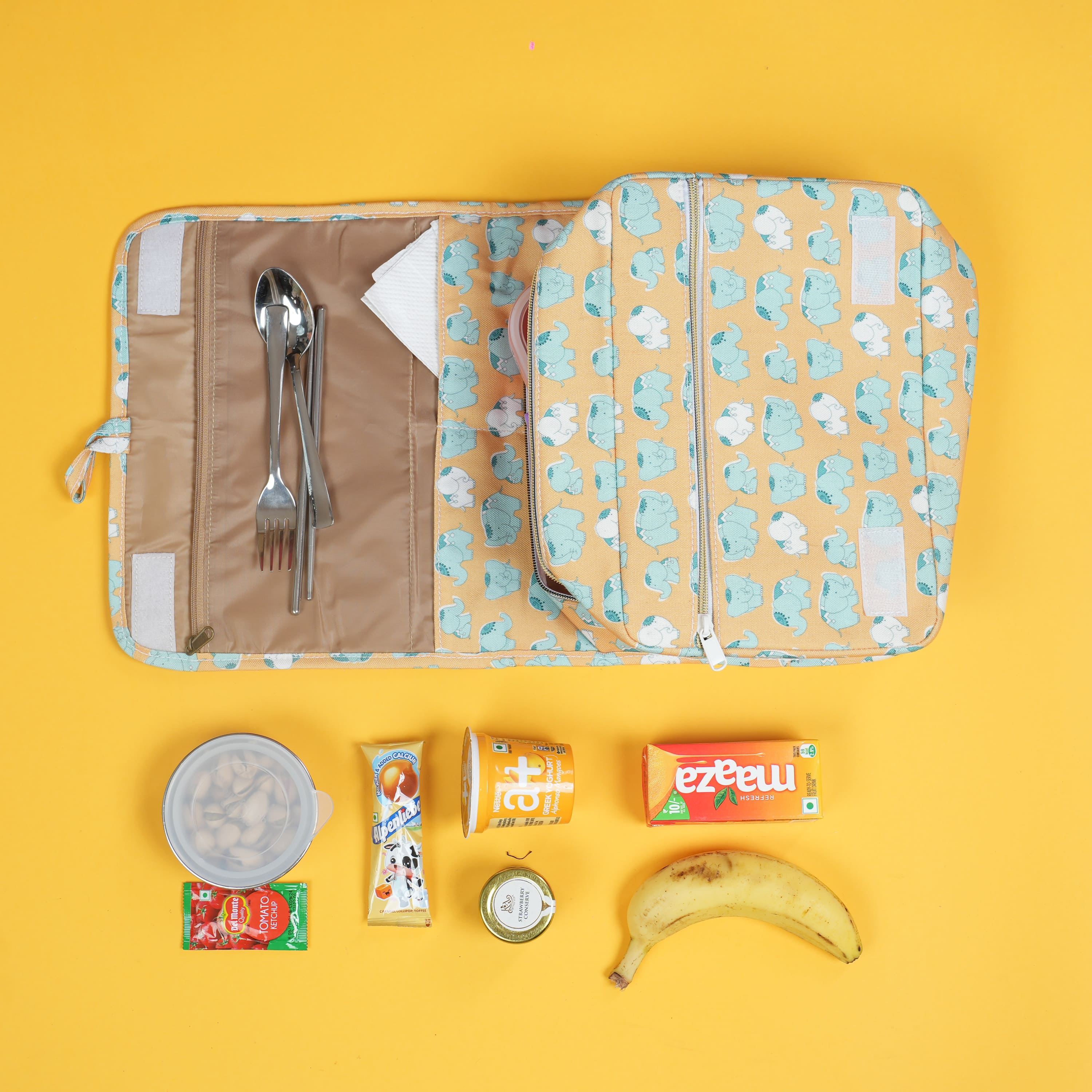 Lunch Bag Elephants Print Personalized Bag
