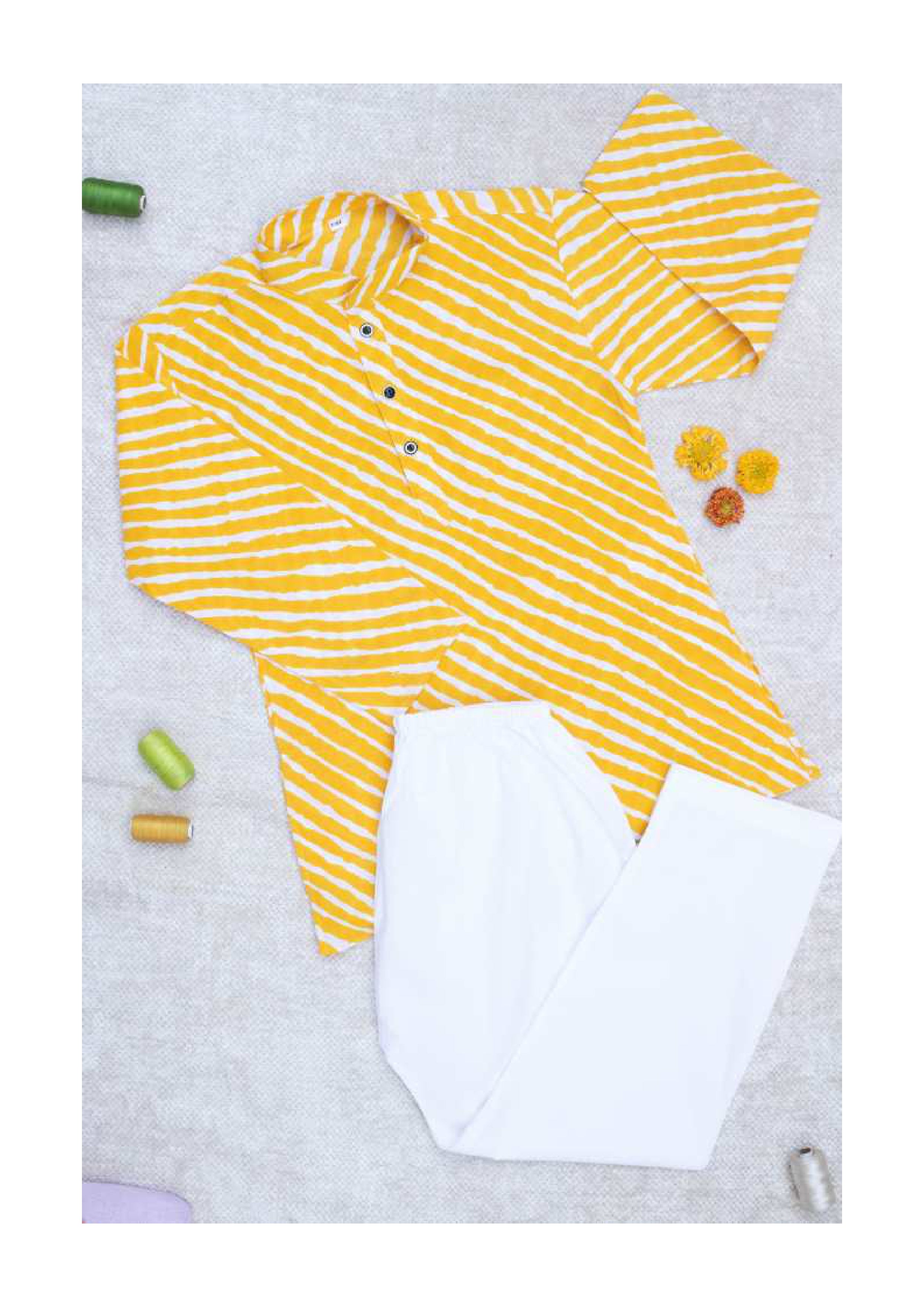 Yellow kurta set for boys