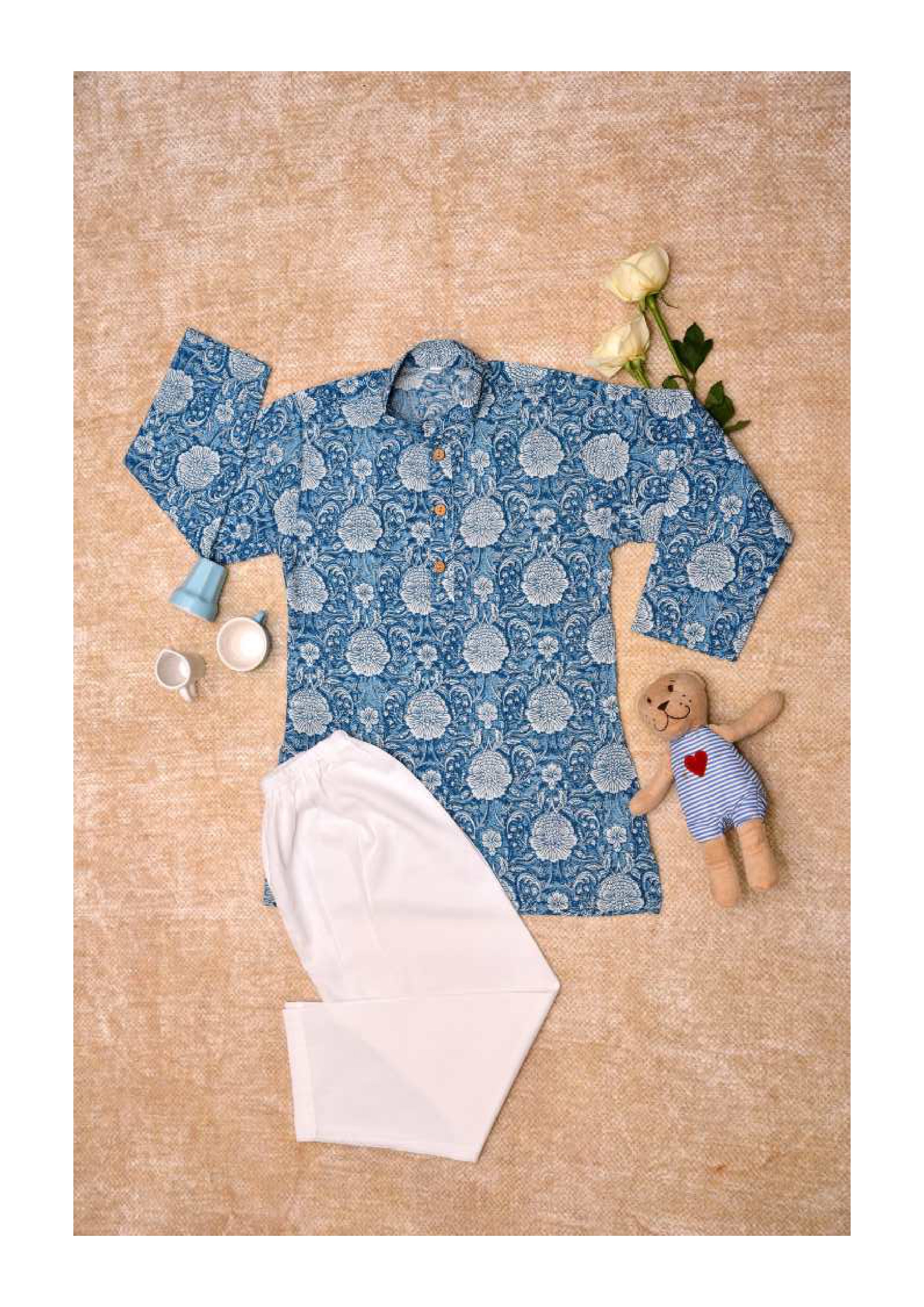 Blue Merigold Boys kurta set