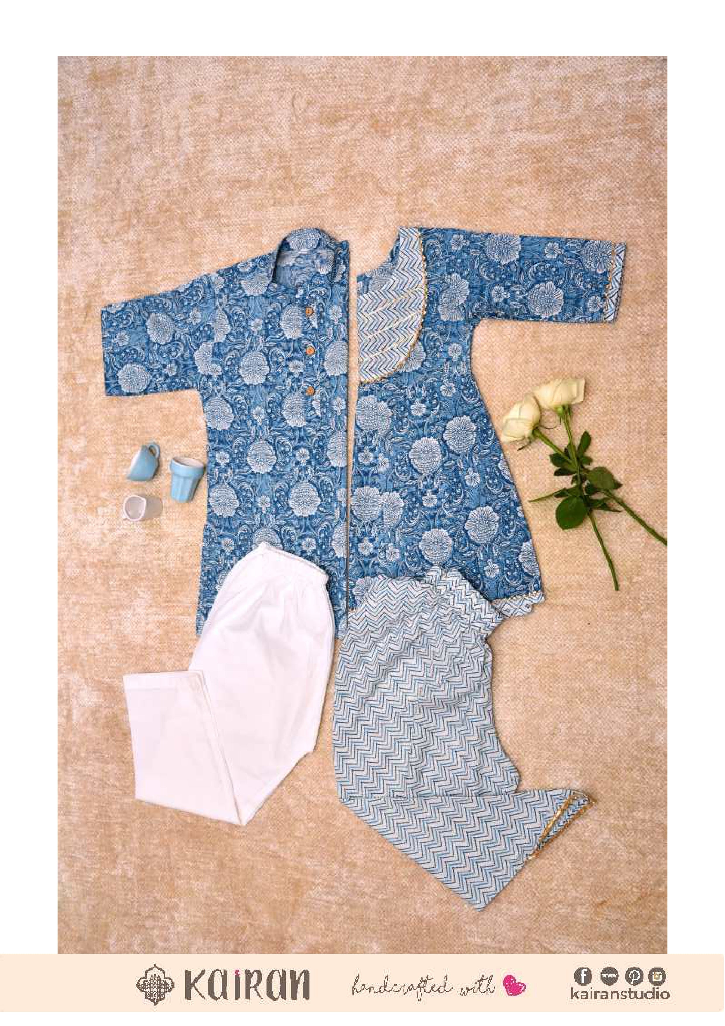 Blue Merigold Boys kurta set
