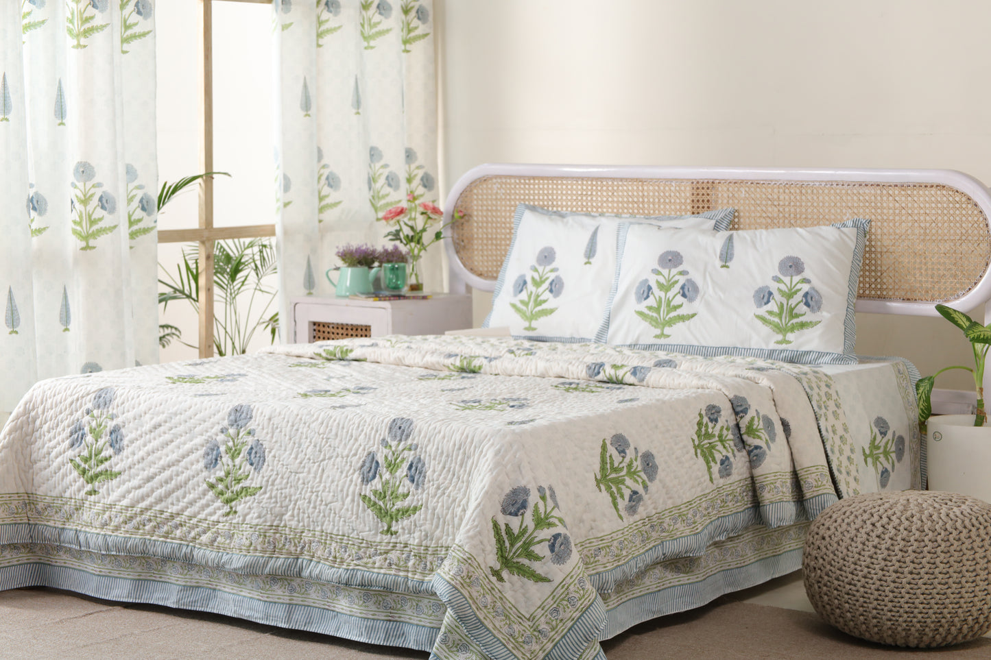 UDAIPUR HAND BLOCK PRINTED BEDDING SET