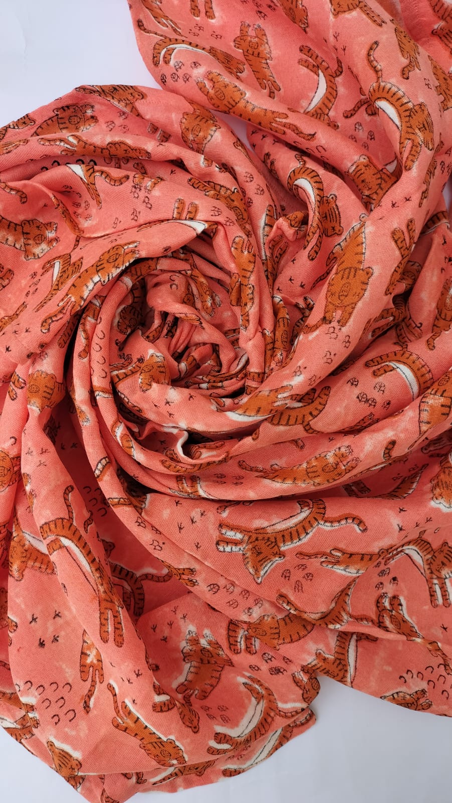 Pink tiger - Hand Block Printed Cotton Muslin Swaddle