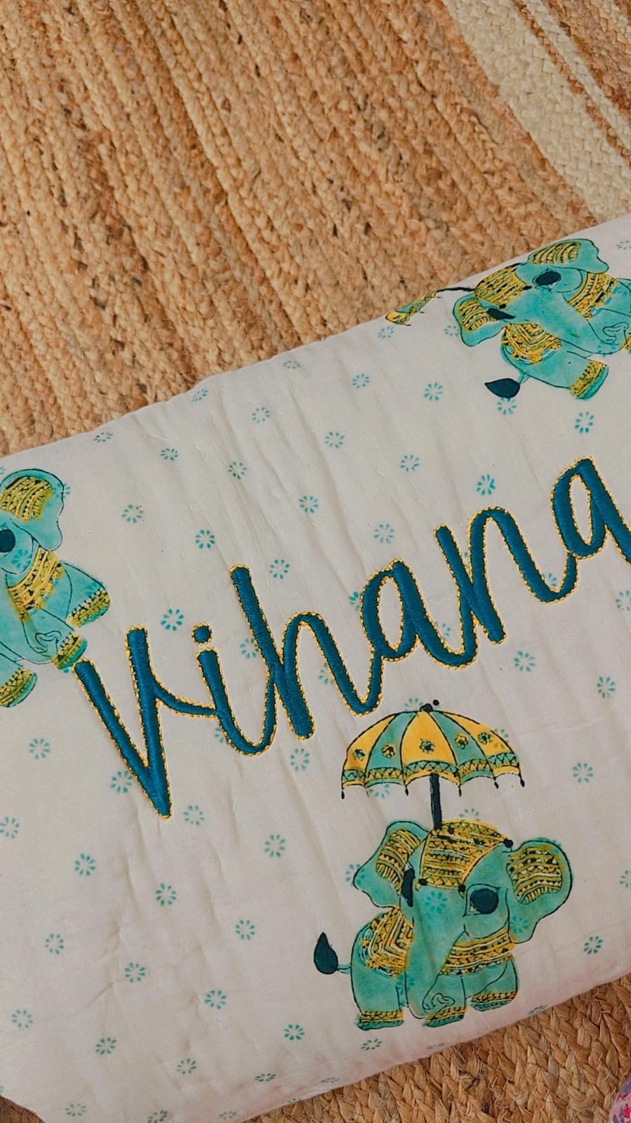 Customized- The Majestic Gaja Reversible Kids Cotton Quilt