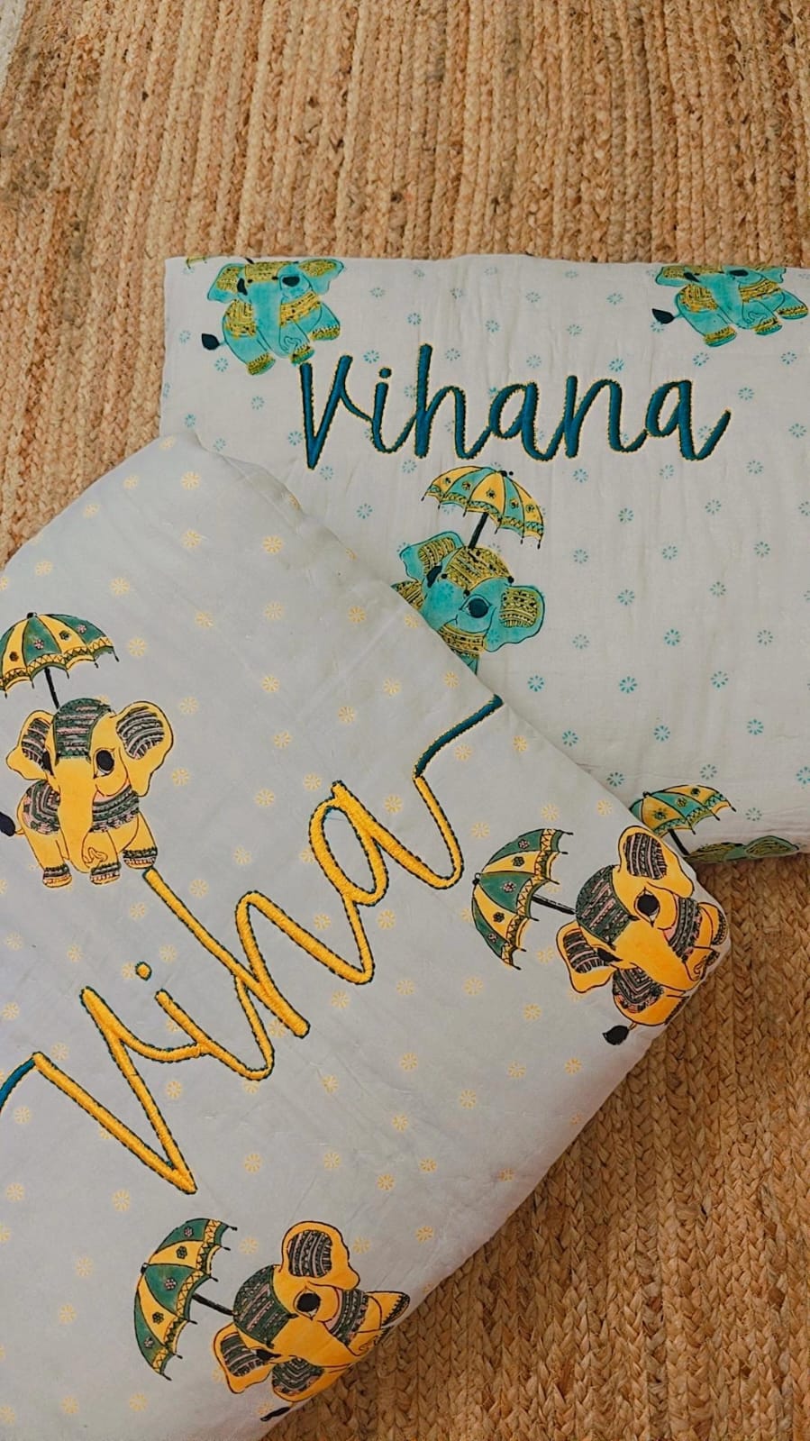 Customized- The Majestic Gaja Reversible Kids Cotton Quilt