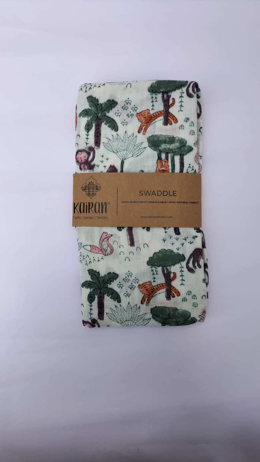 Jungle book - Hand Block Print Cotton Muslin Swaddle