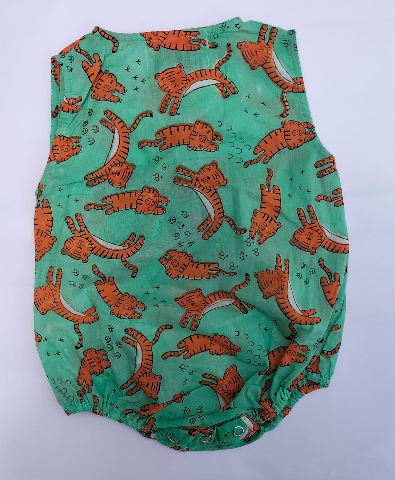 NEW BORN BABY BOY TIGER PRINT ROMPER