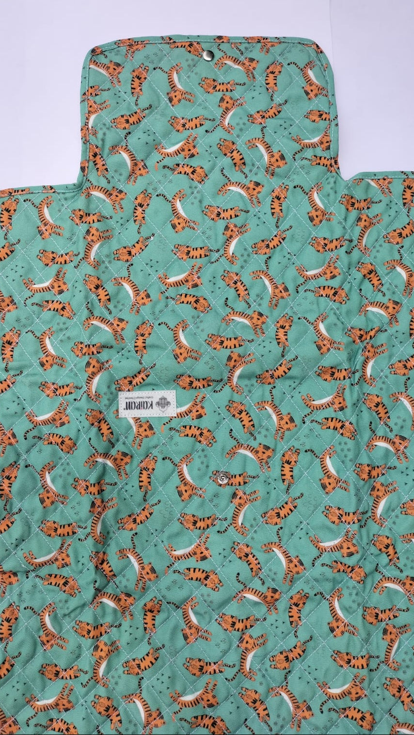 DIAPER CHANGING MAT GREEN TIGER PRINT