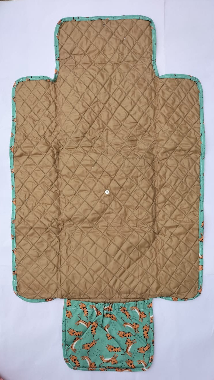 DIAPER CHANGING MAT GREEN TIGER PRINT