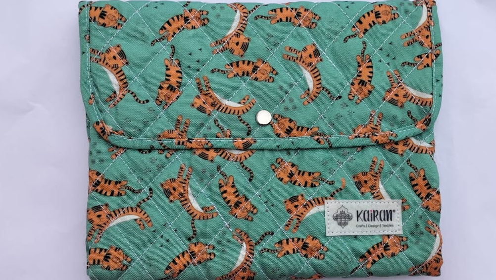 DIAPER CHANGING MAT GREEN TIGER PRINT