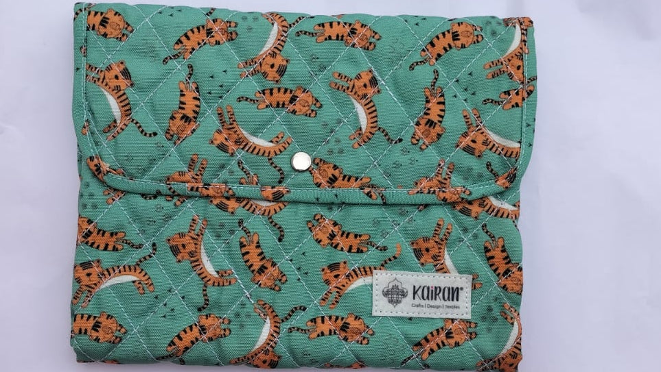 DIAPER CHANGING MAT GREEN TIGER PRINT