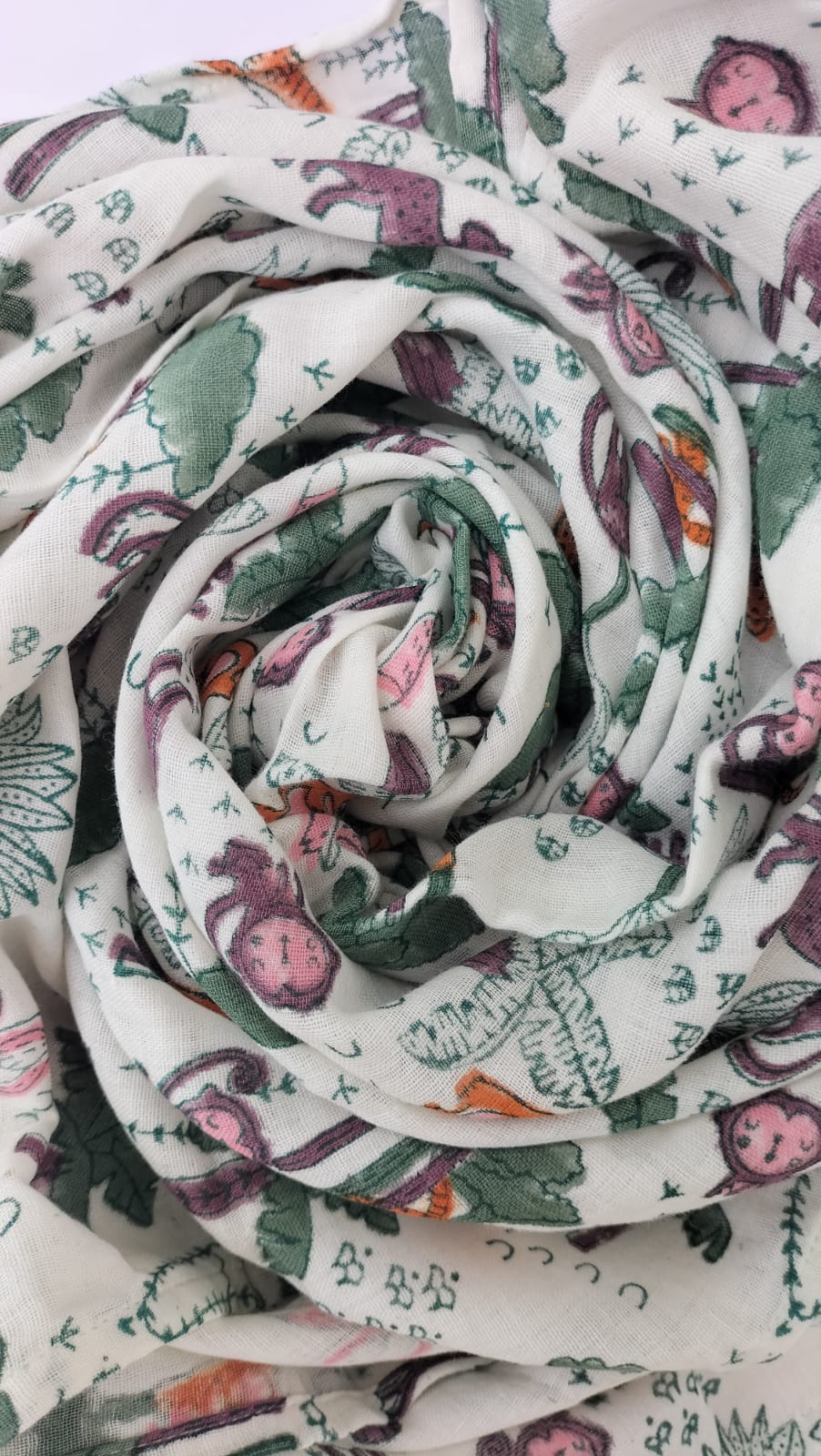 Jungle book - Hand Block Print Cotton Muslin Swaddle