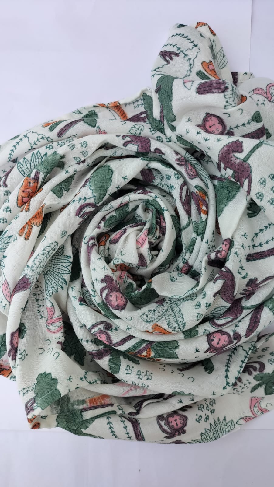 Jungle book - Hand Block Print Cotton Muslin Swaddle