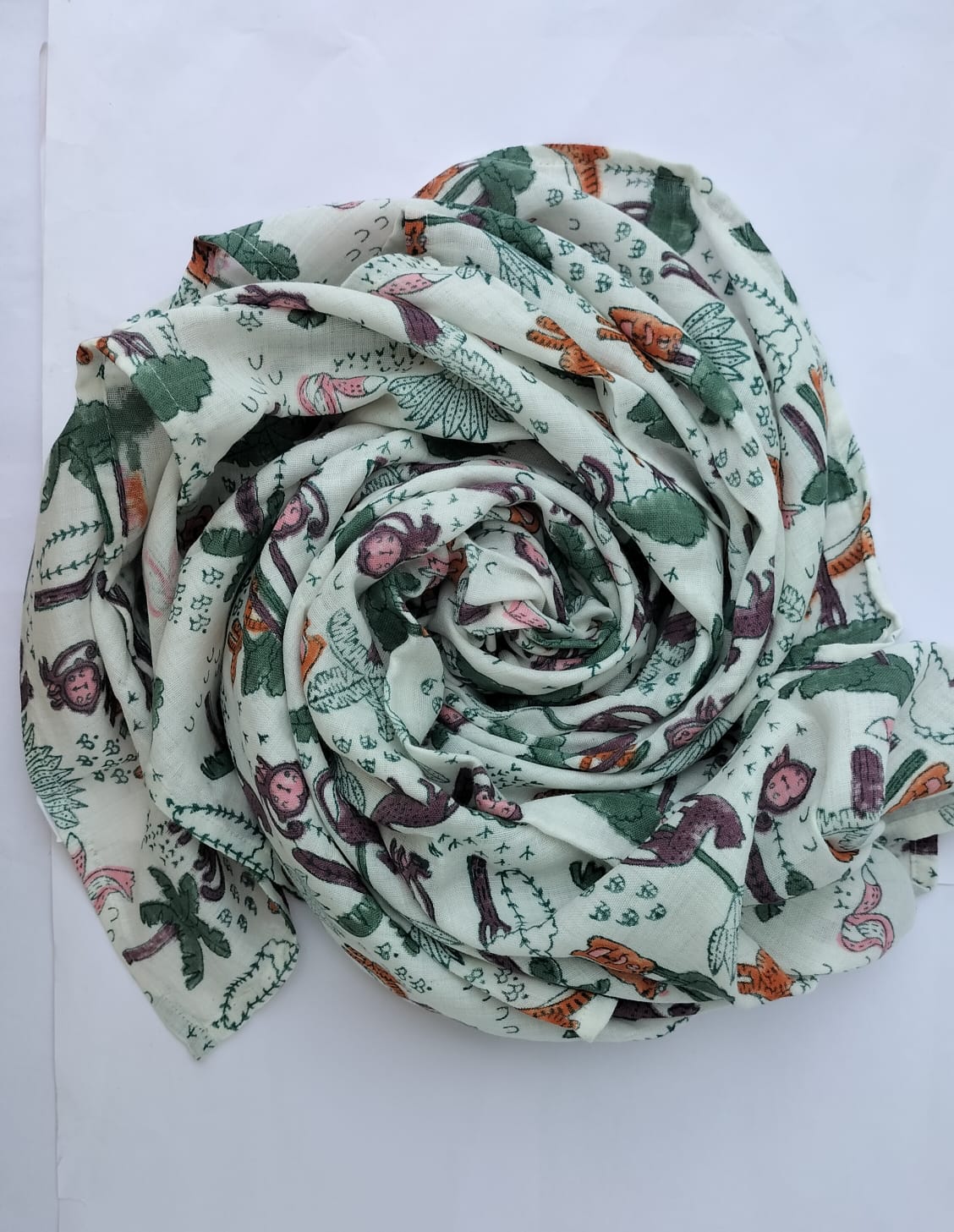 Jungle book - Hand Block Print Cotton Muslin Swaddle