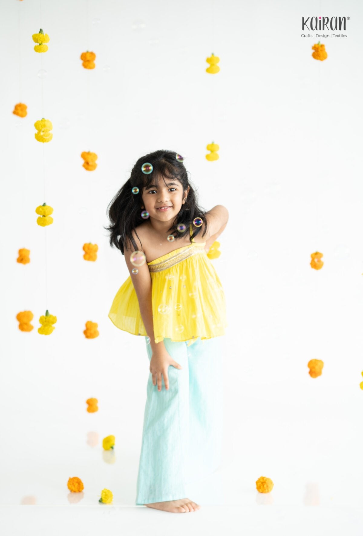 Amarillo one shoulder top with Flare Pants