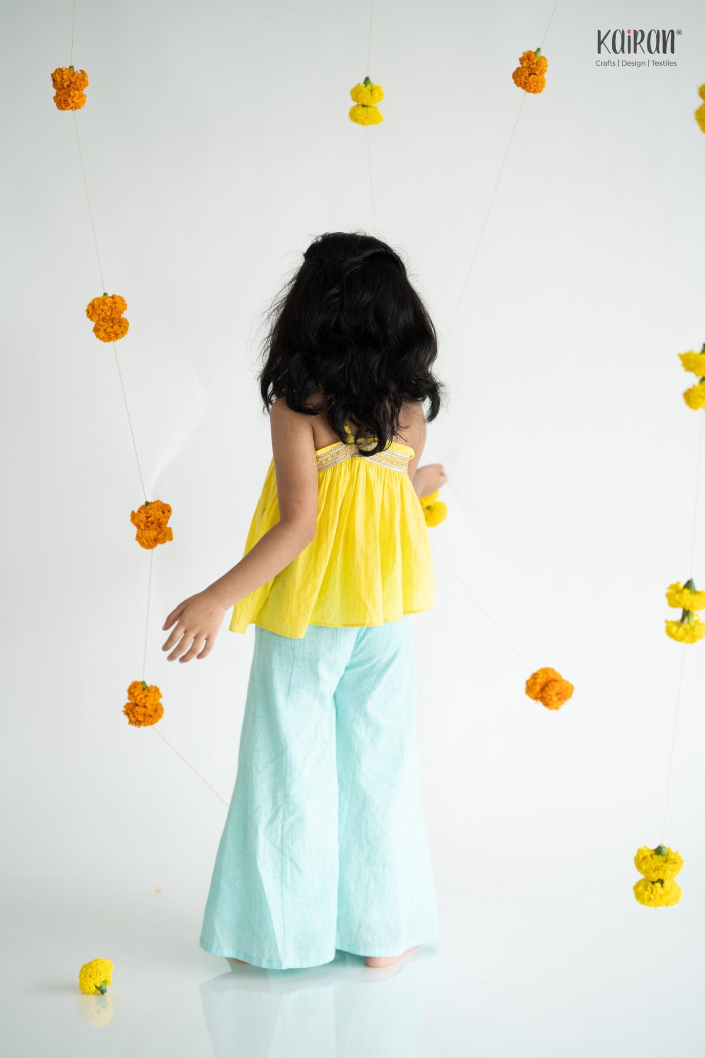 Amarillo one shoulder top with Flare Pants