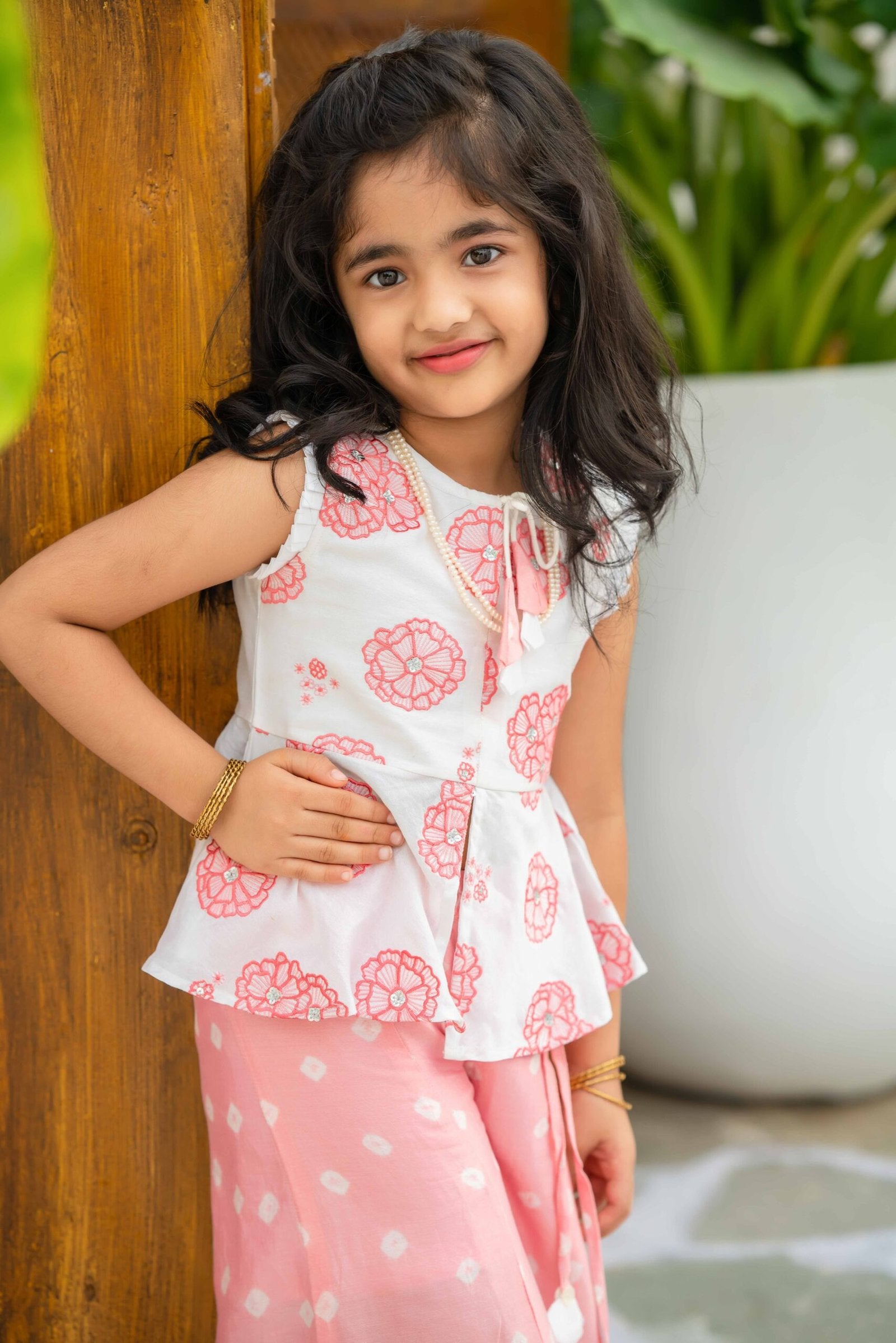 PINK Peplum Top & Plazzo set