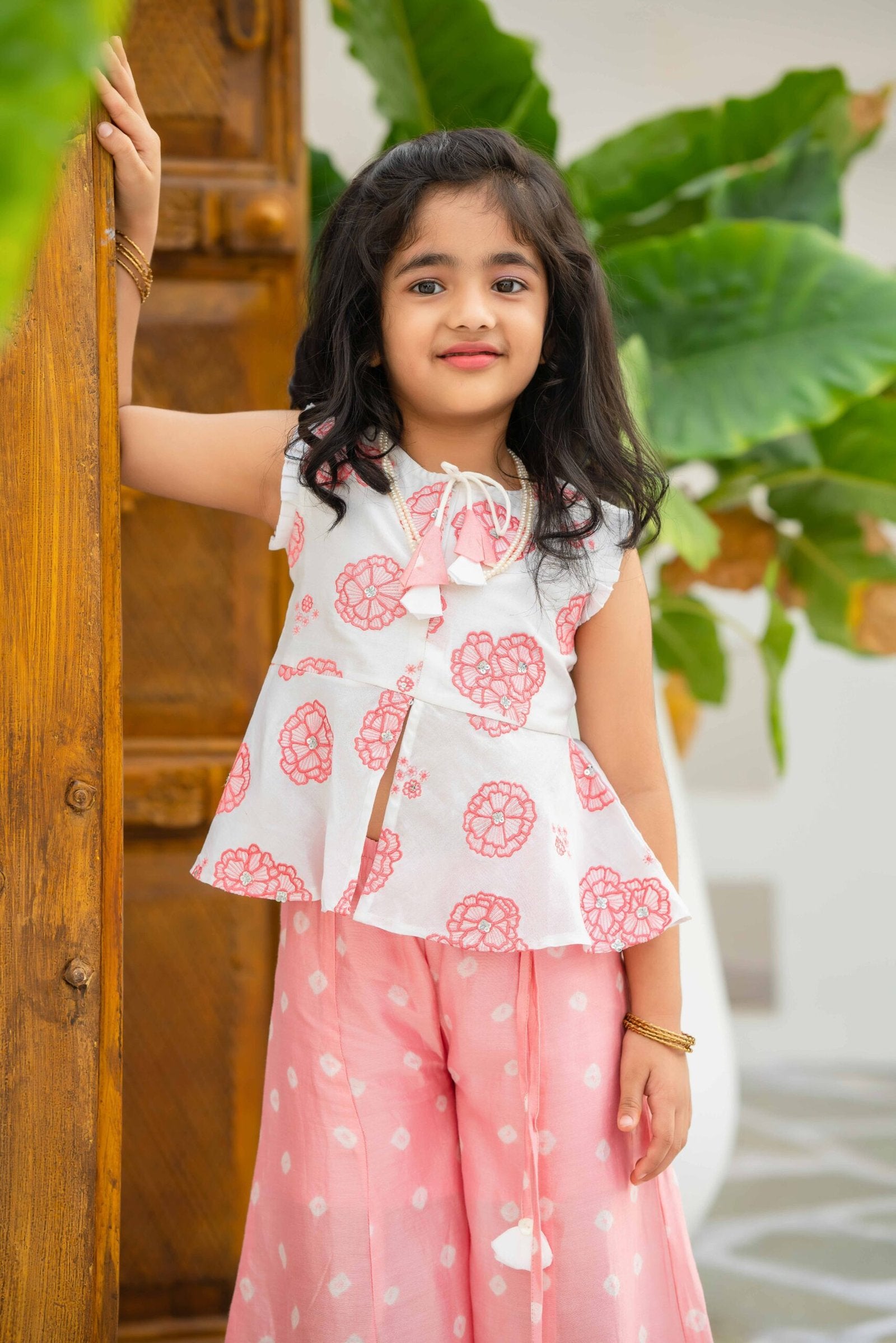 PINK Peplum Top & Plazzo set