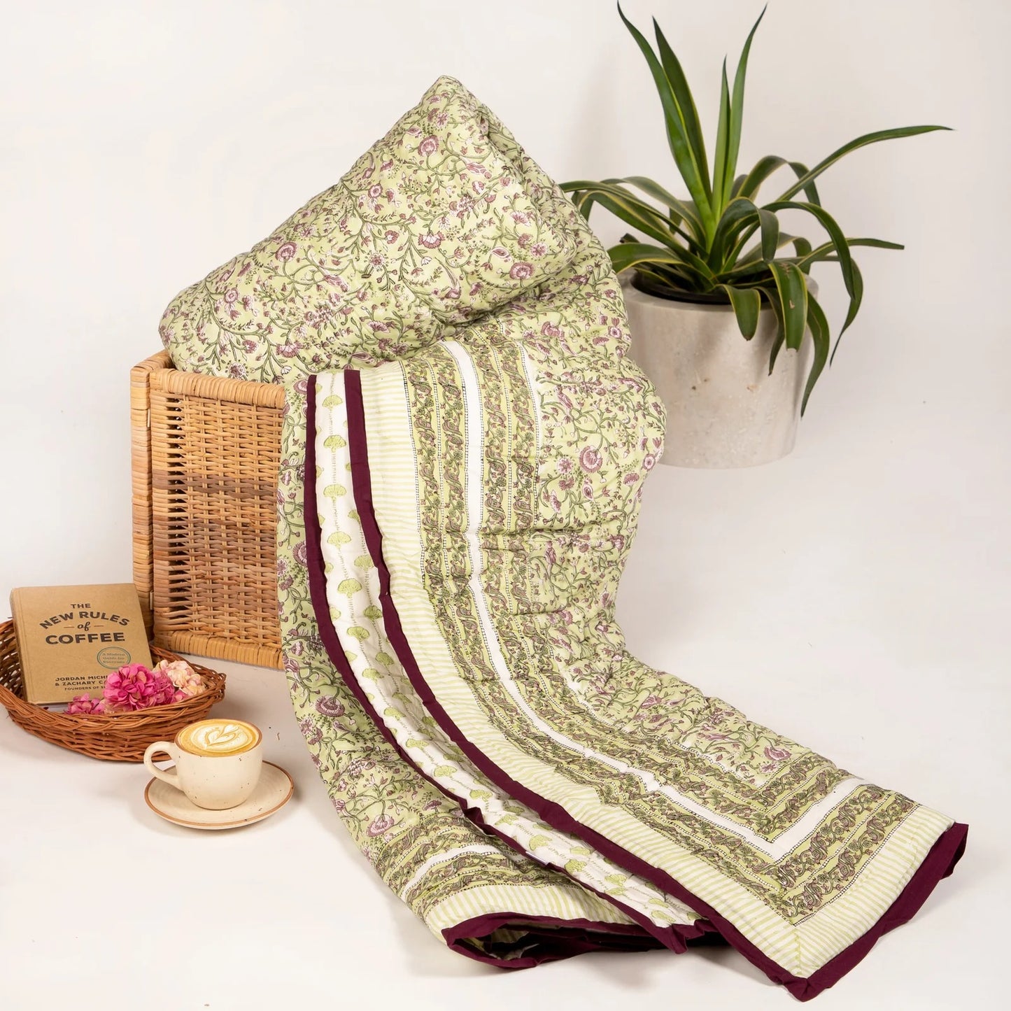 Oka – Hand Block Print Reversible Single & Double Jaipuri Cotton Quilt