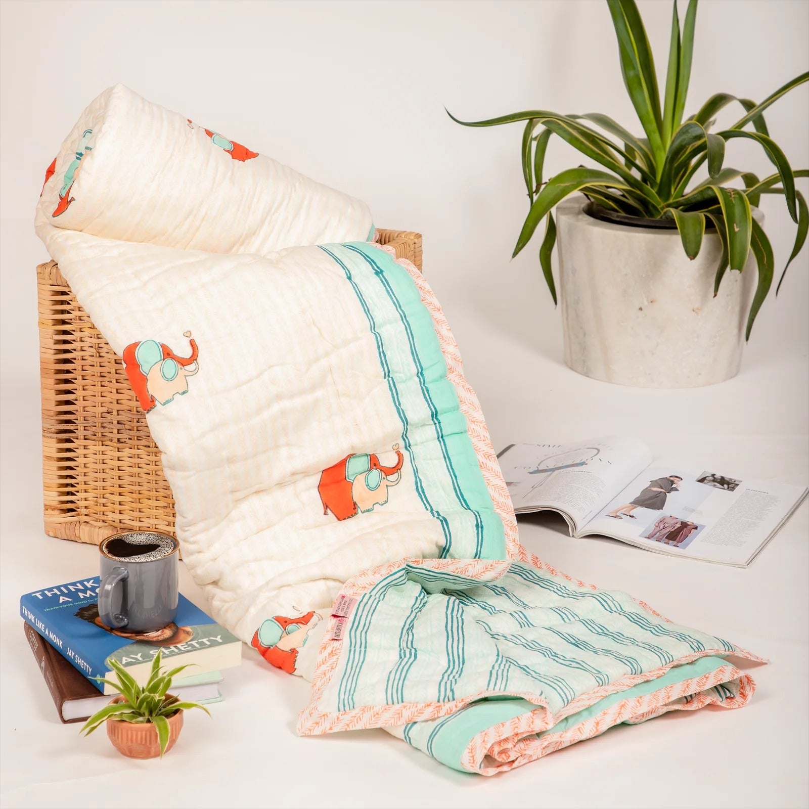 Baby Ellie – Hand Block Print Reversible Single Jaipuri Cotton Quilt