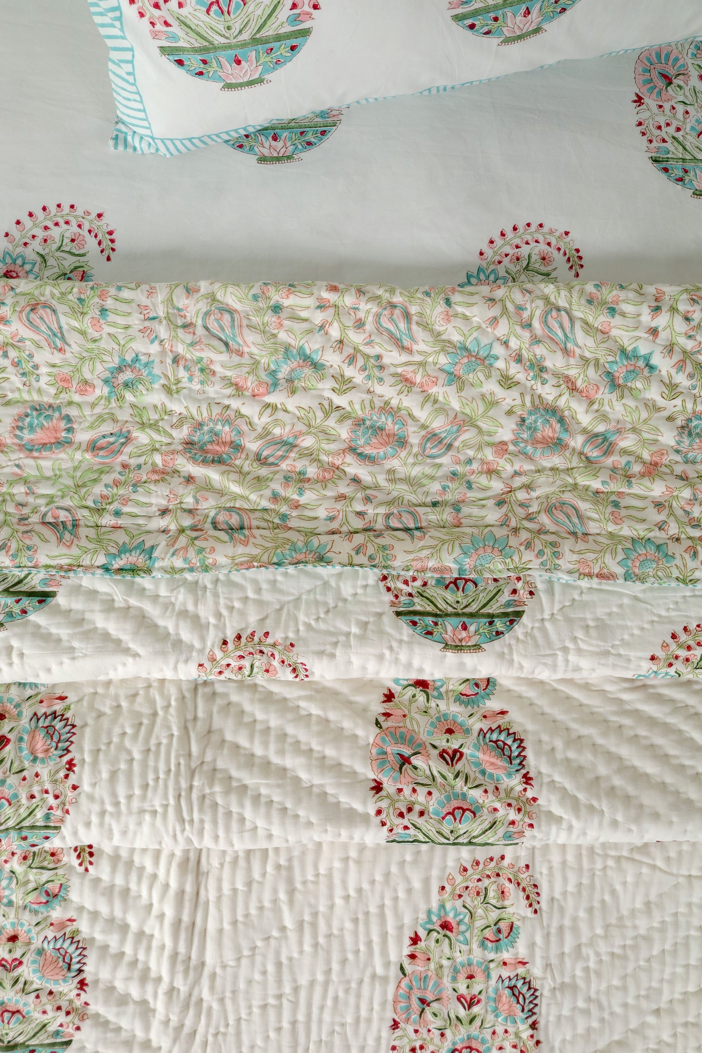 KASHMIR  HAND BLOCK PRINTED QUILT