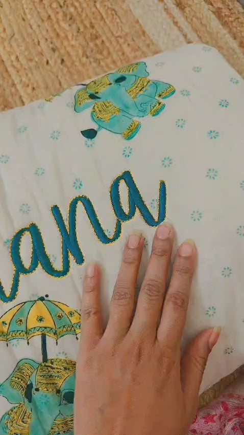 Customized- The Majestic Gaja Reversible Kids Cotton Quilt