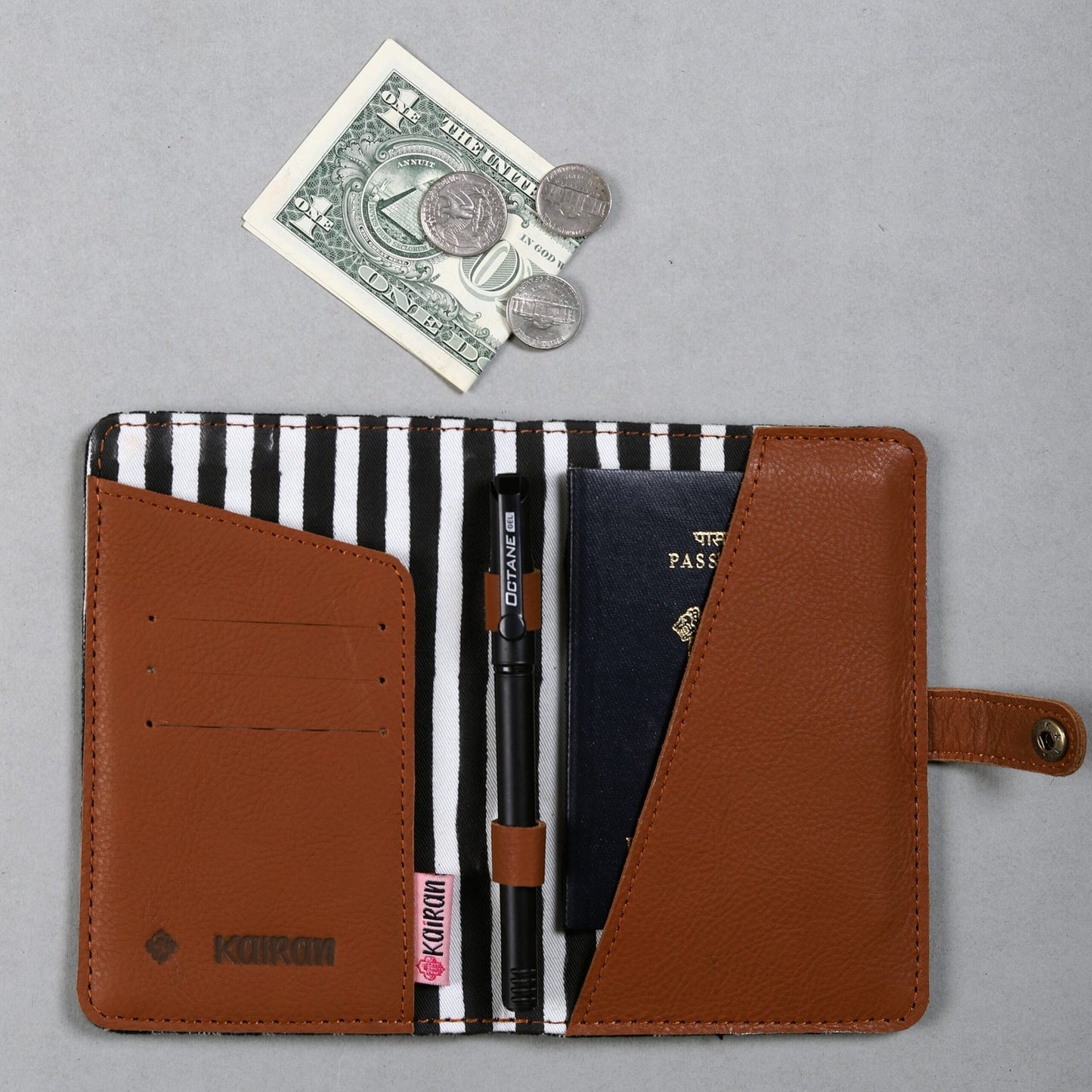 Black-White Handcrafted - Meraki Passport Cover