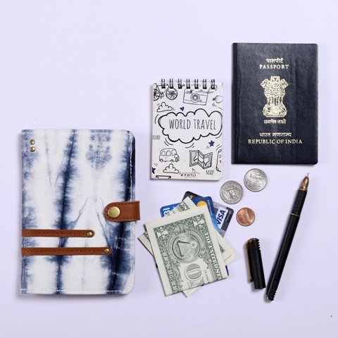 Blue-White Handcrafted - Meraki Passport Cover