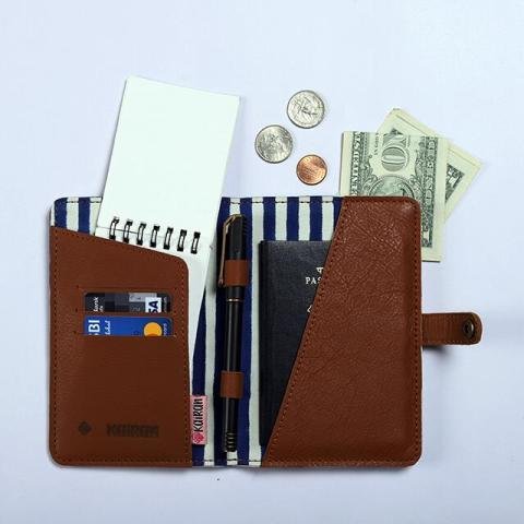 Grey-White Handcrafted - Meraki Passport Cover