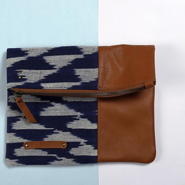 Indigo Blue-White Handcrafted - Meraki Envelope Clutch