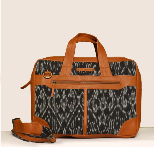 Black-White Handcrafted-Studio Laptop Bag