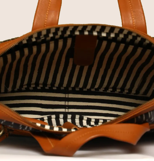 Black-White Handcrafted-Studio Laptop Bag