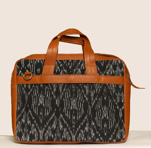 Black-White Handcrafted-Studio Laptop Bag