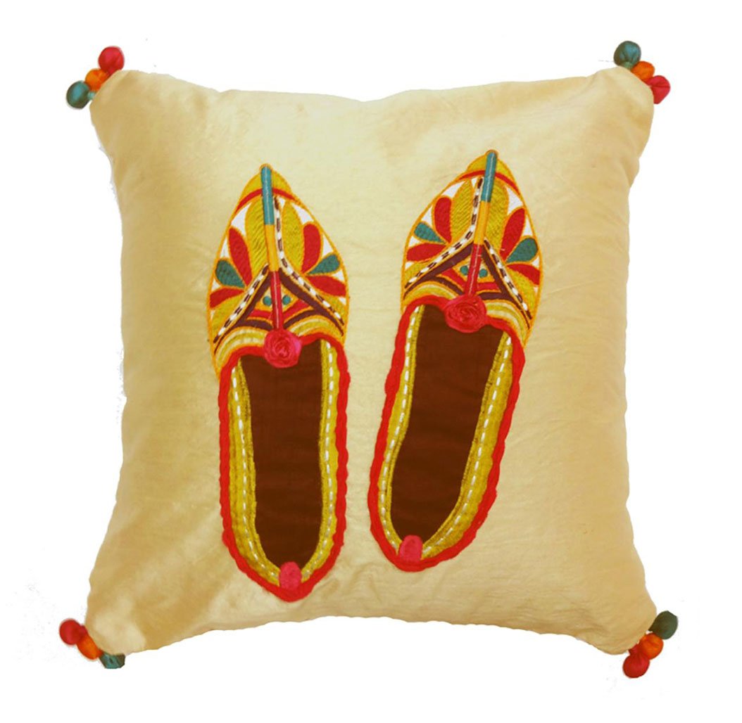 Mojri-Embroidred Dupion Silk Cushion Cover