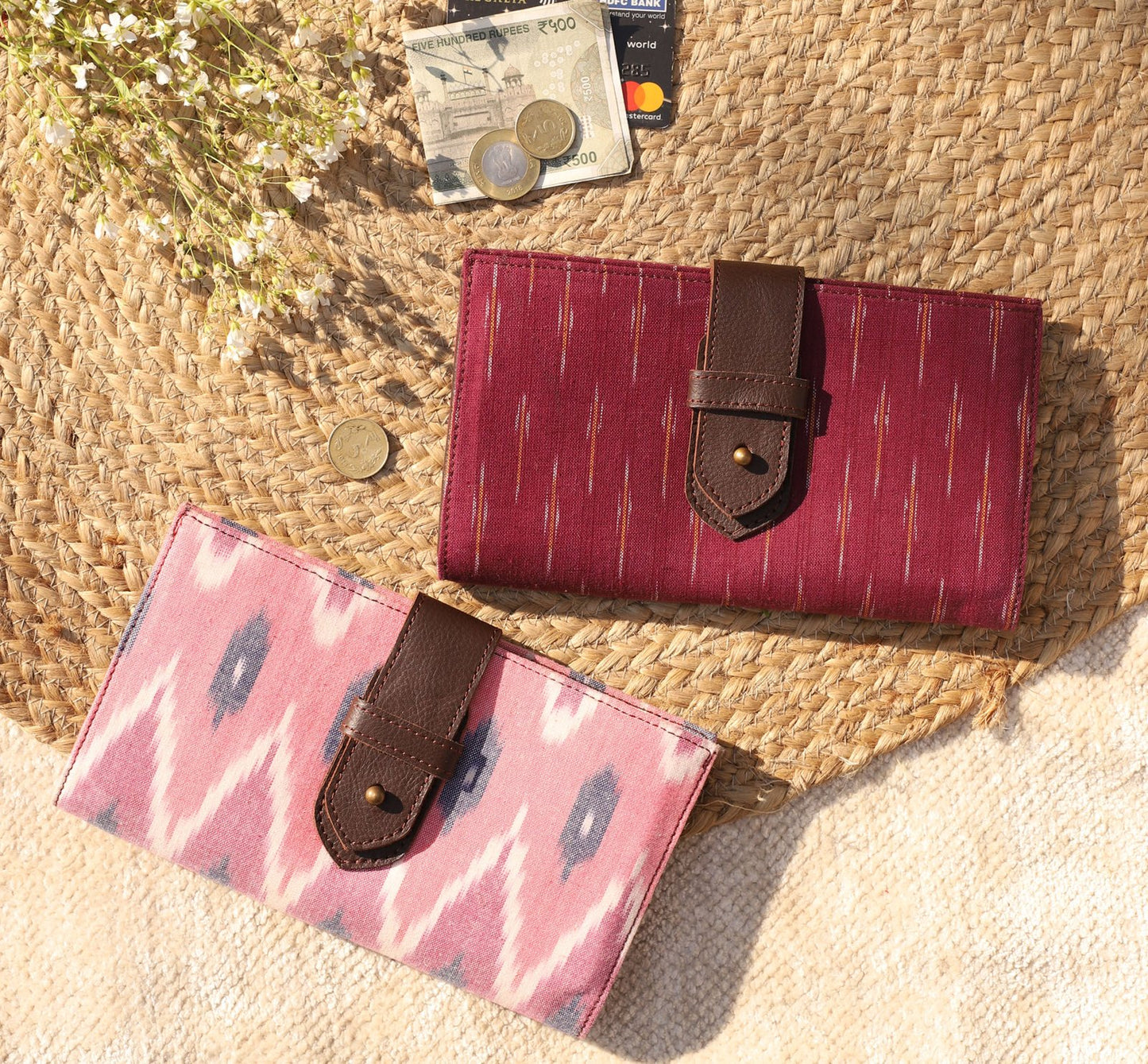 Maroon Handcrafted Trouvaille Reversible Women's Wallet