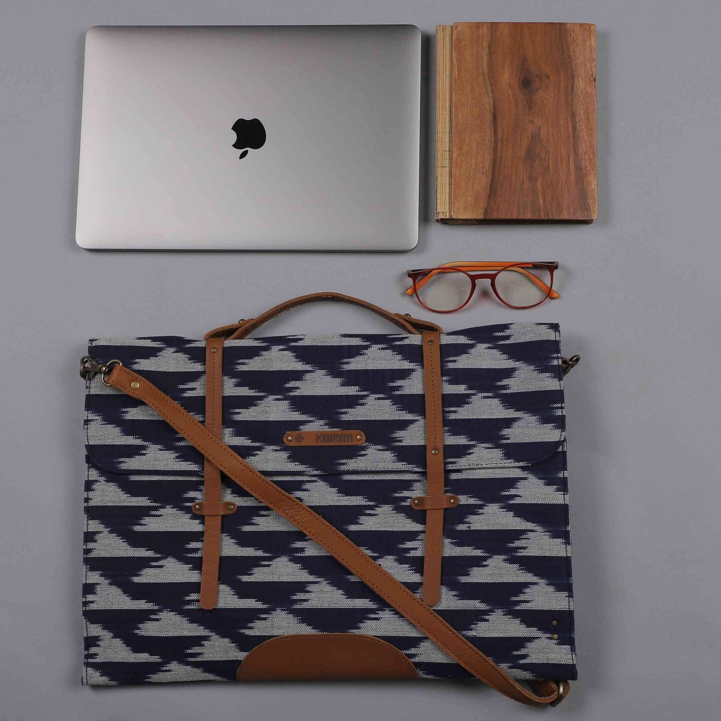 Indigo Blue-White Handcrafted-Studio Laptop Sleeve