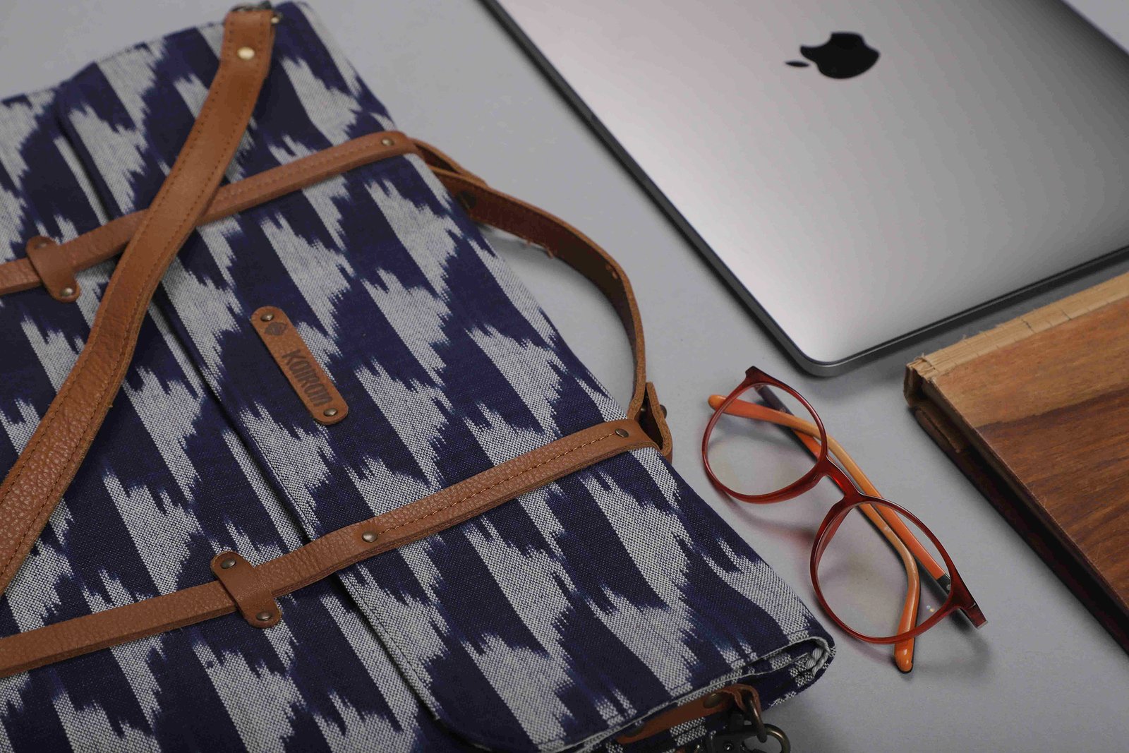 Indigo Blue-White Handcrafted-Studio Laptop Sleeve