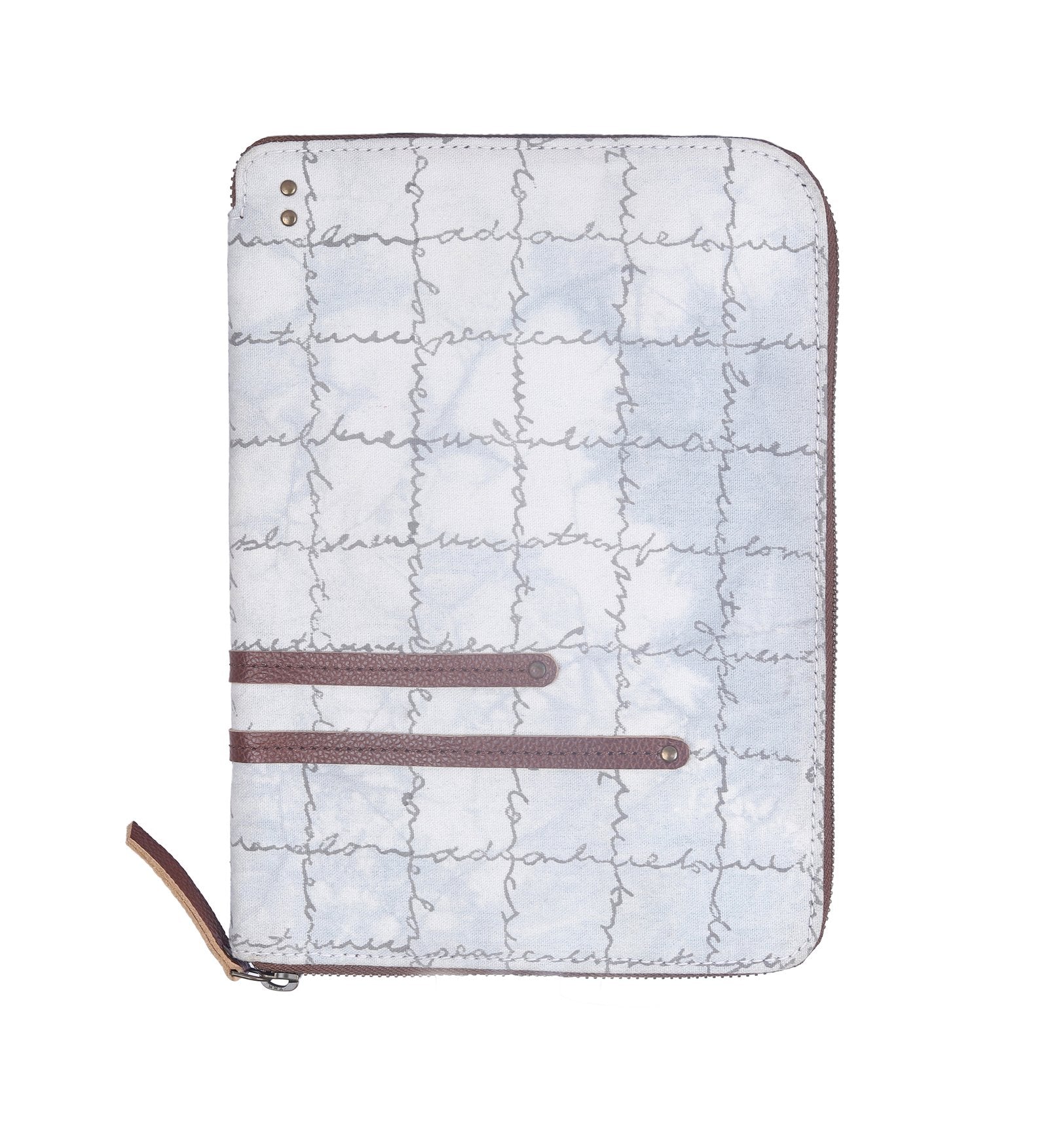 Grey-White Handcrafted - Meraki Travel Wallet