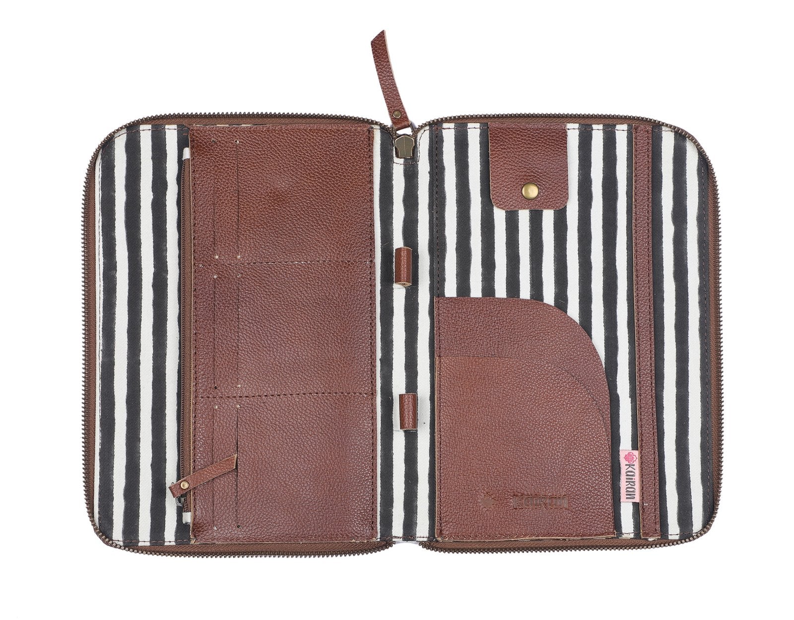 Grey-White Handcrafted - Meraki Travel Wallet
