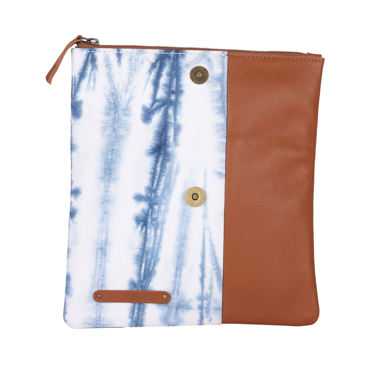 White-Blue Handcrafted- Meraki Envelope Clutch