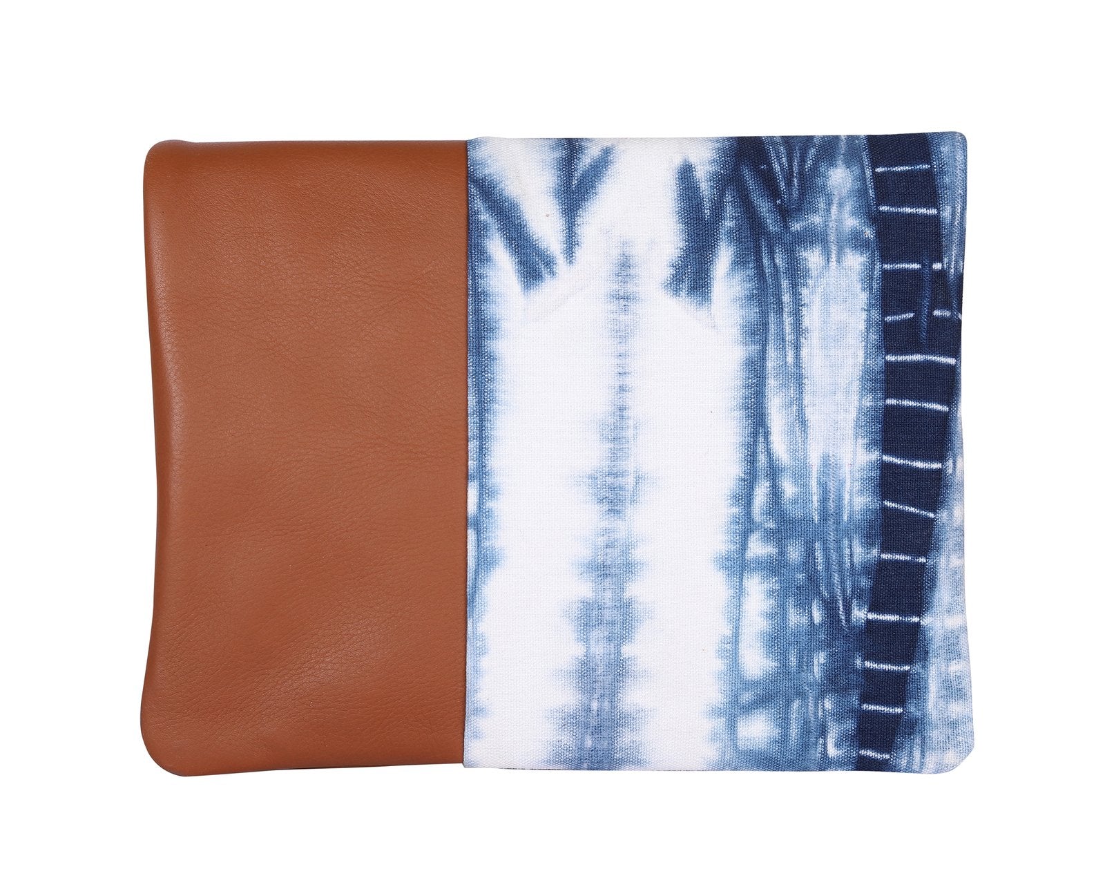 White-Blue Handcrafted- Meraki Envelope Clutch