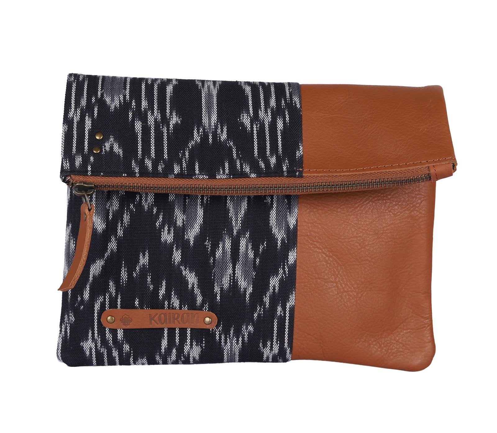 Black-White Handcrafted-  Meraki Envelope Clutch