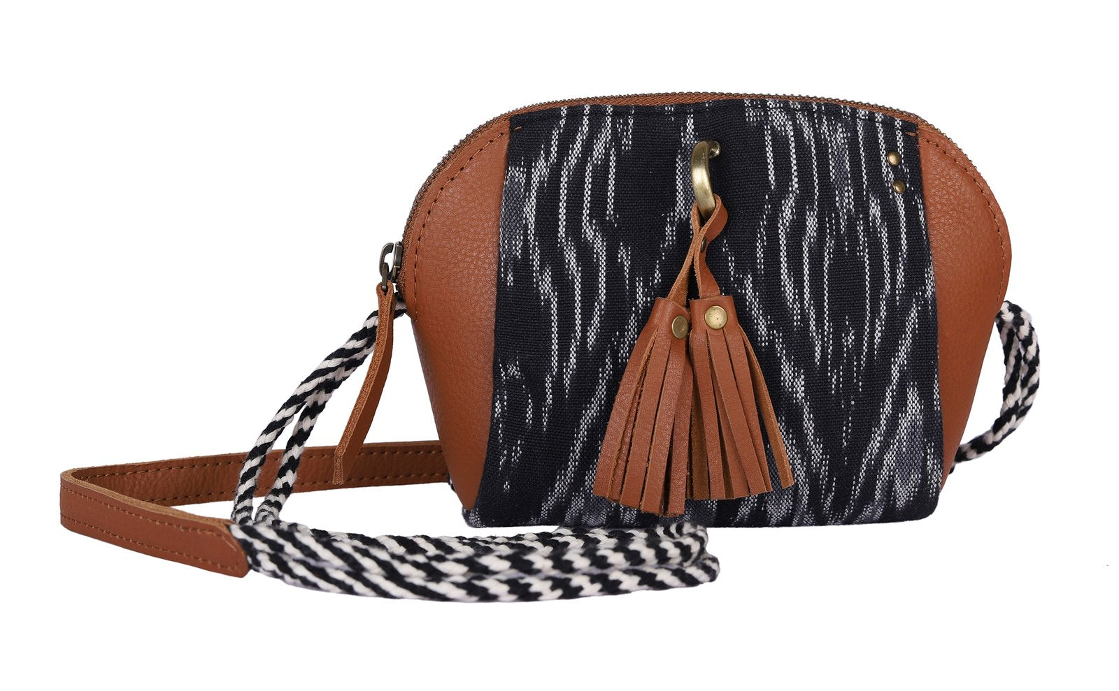 Black-White Handcrafted-  Meraki Shoulder Bag