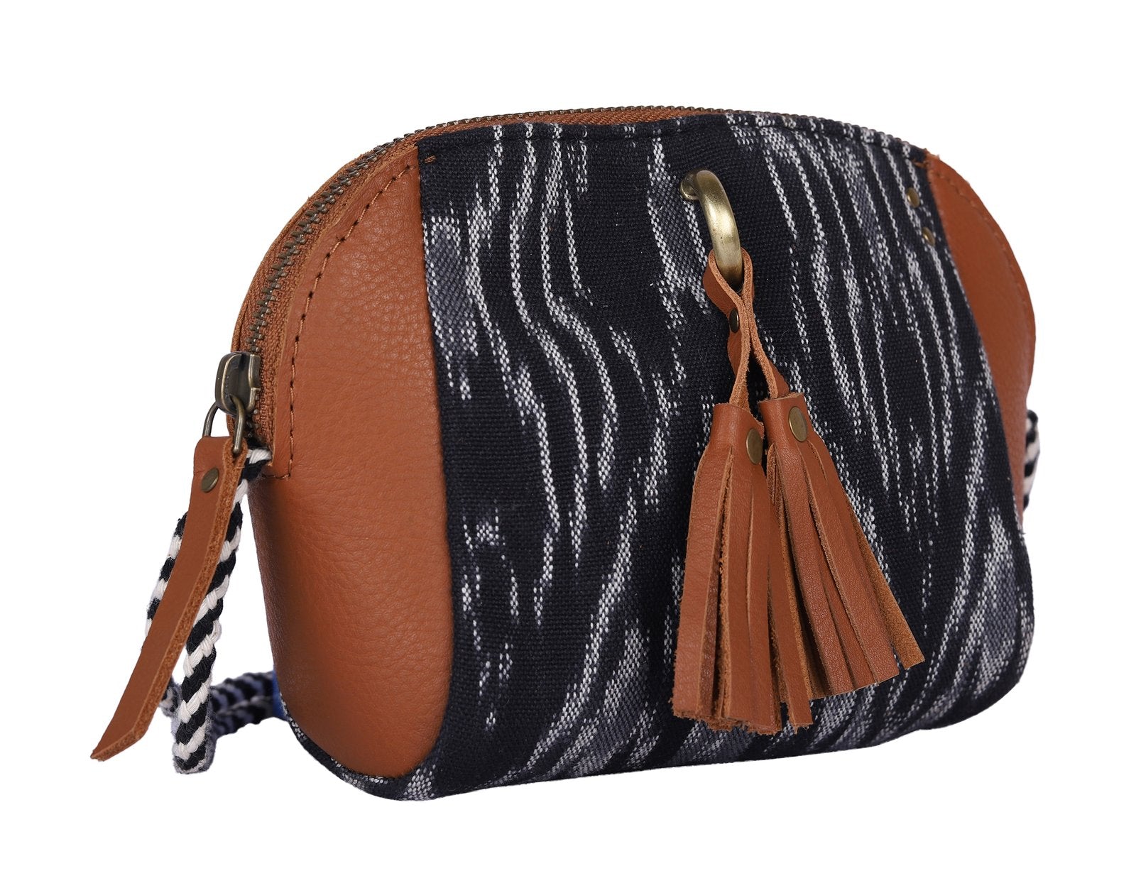 Black-White Handcrafted-  Meraki Shoulder Bag