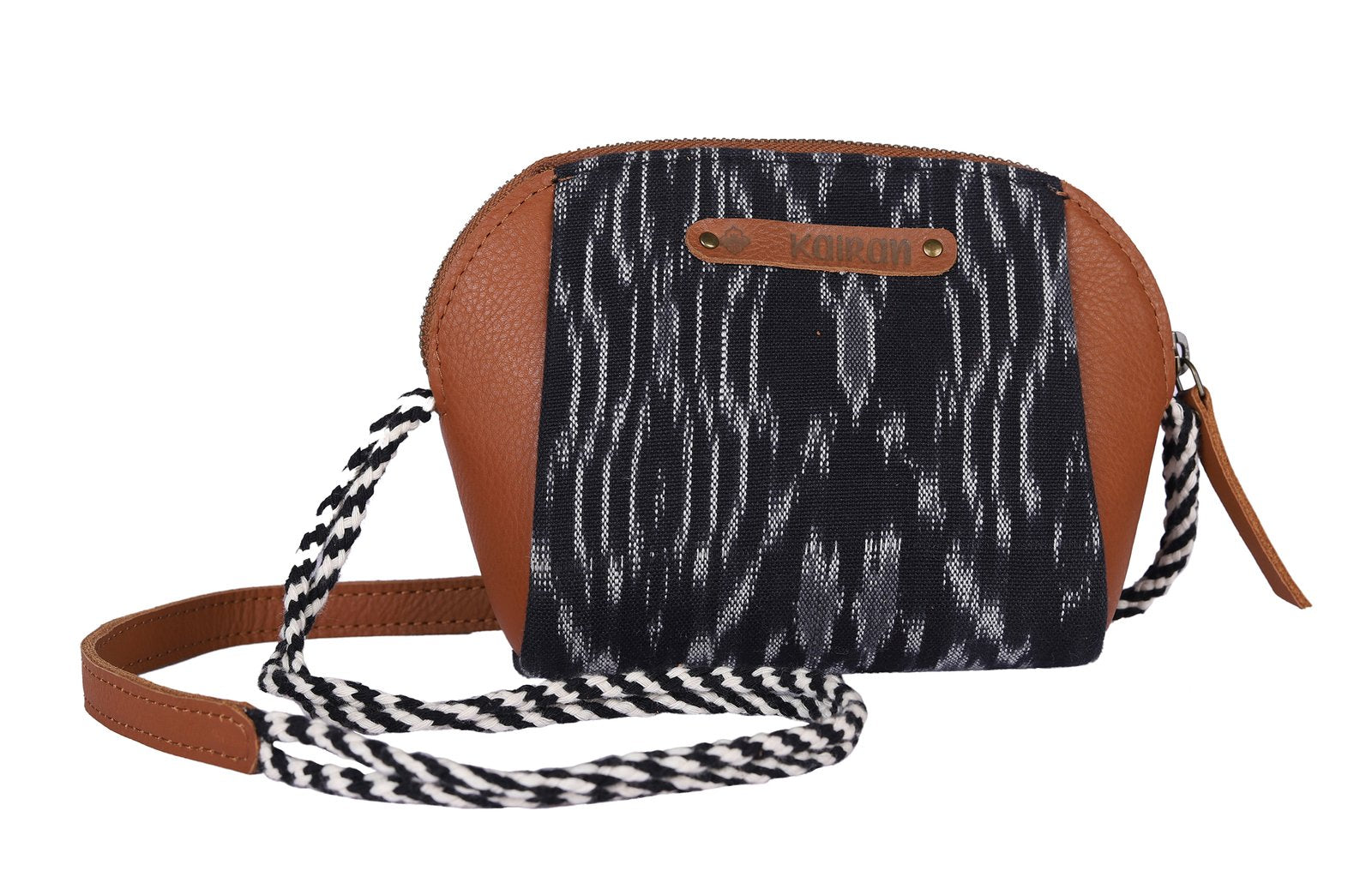 Black-White Handcrafted-  Meraki Shoulder Bag