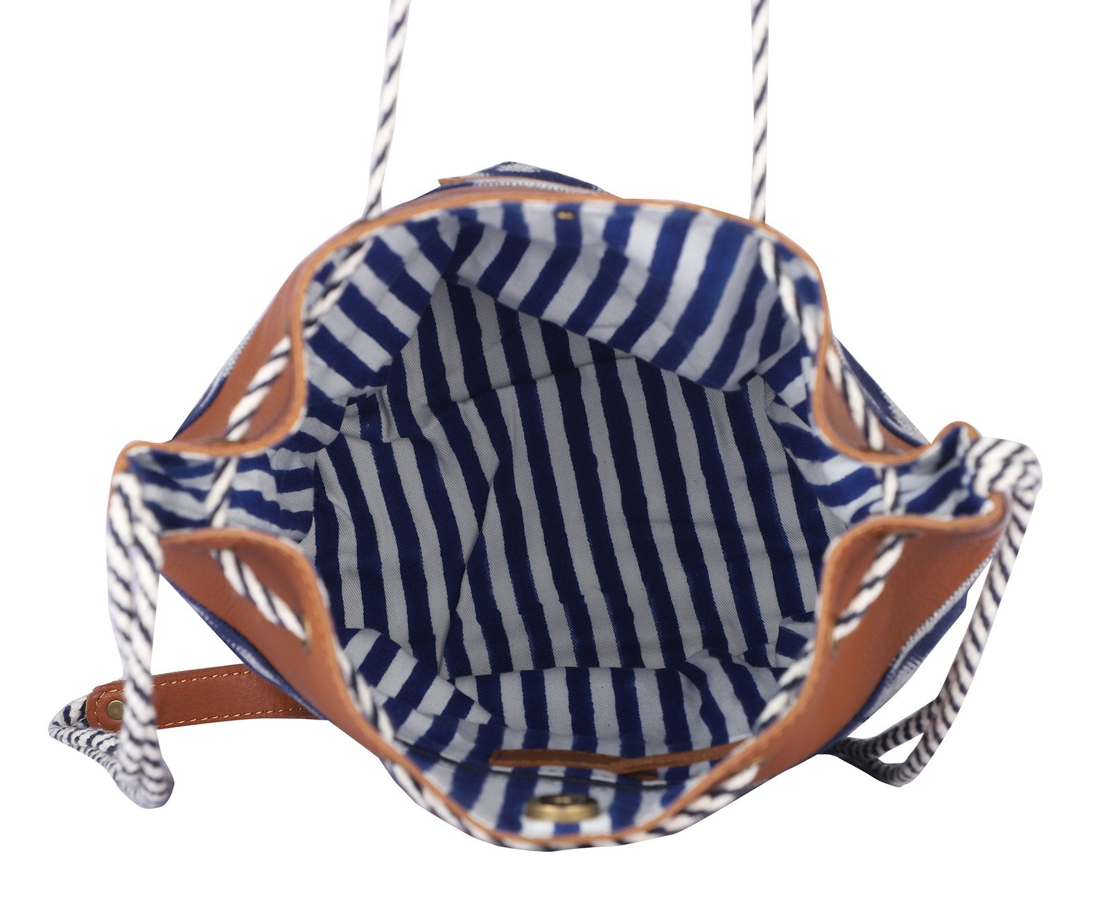 Indigo Blue-White Handcrafted-  Meraki Bucket Bag